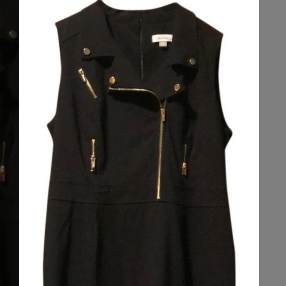 Calvin Klein Moto Notch-Collar Sheath